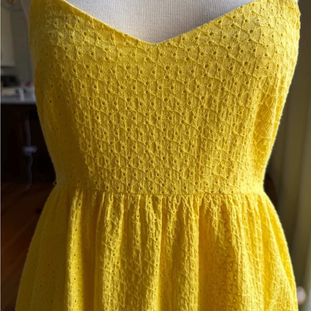 Yellow Eyelet Midi Sundress - Picture 2 of 6